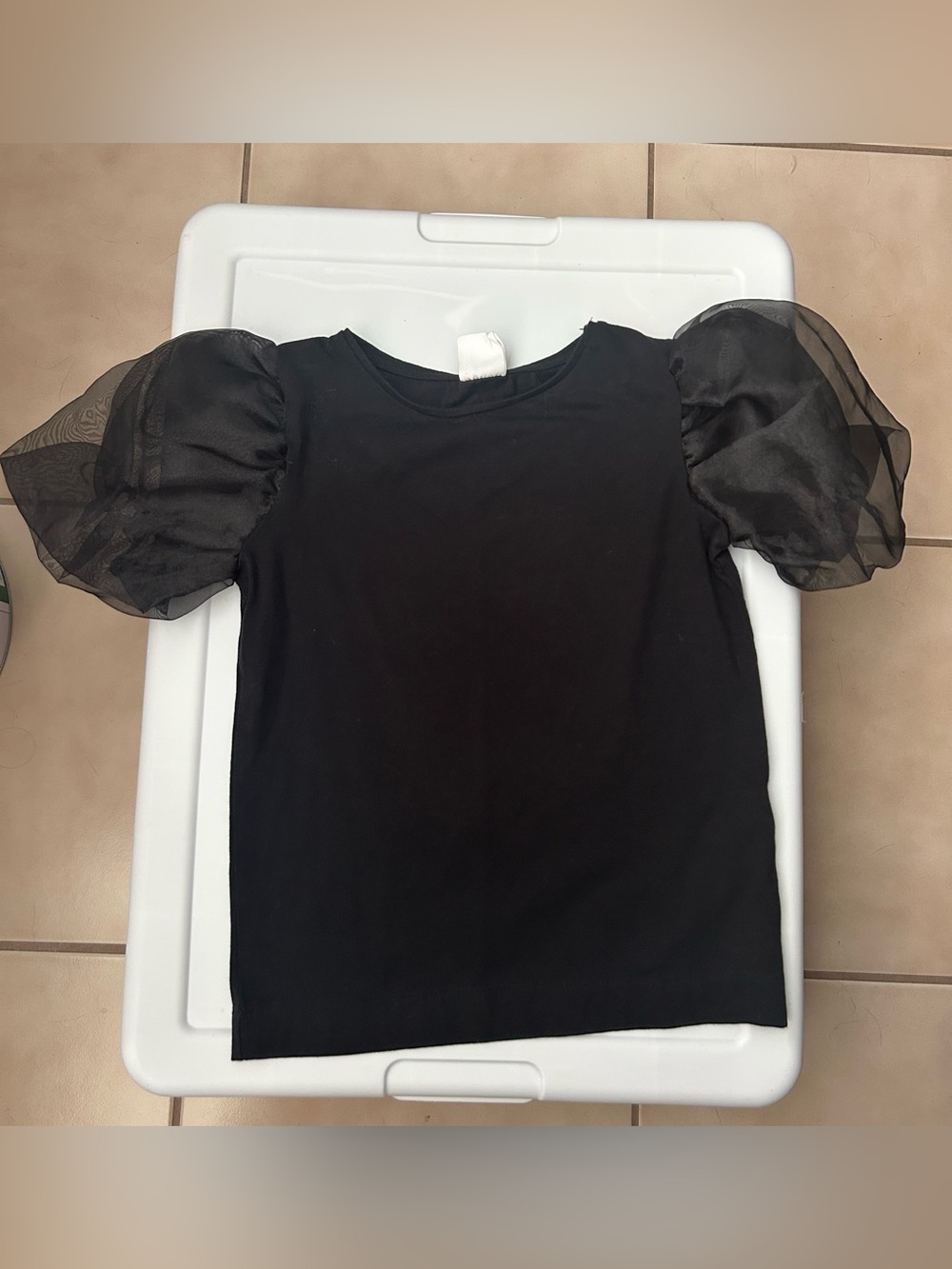EUC Zara Girls Tee with Puff Sleeves